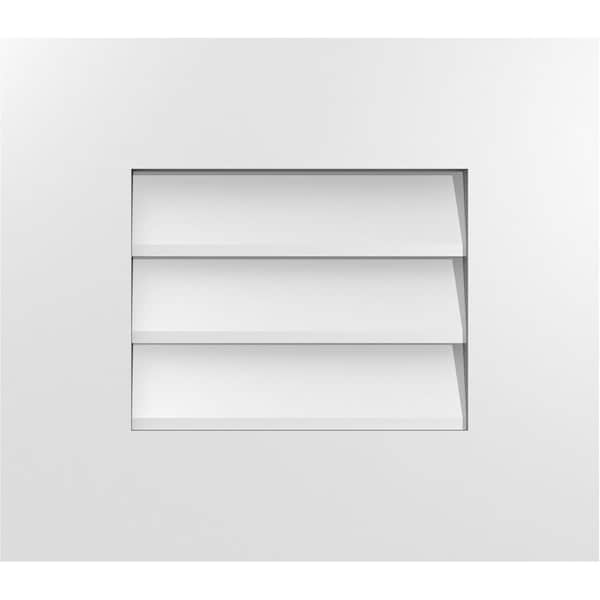 Ekena Millwork Vertical Surface Mount PVC Gable Vent: Non-Functional, w/ 3-1/2"W x 1"P Standard Frame, 16"W x 14"H - GVPVE16X1401SN
