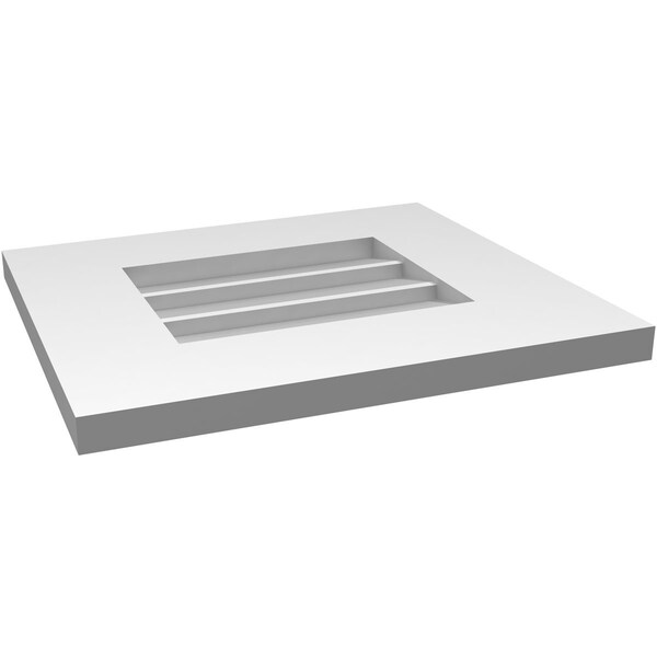 Ekena Millwork Vertical Surface Mount PVC Gable Vent: Non-Functional, w/ 3-1/2"W x 1"P Standard Frame, 16"W x 14"H - GVPVE16X1401SN