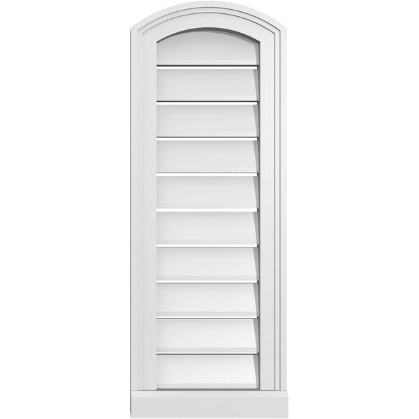 Ekena Millwork Arch Top Surface Mount PVC Gable Vent w/ 2"W x 2"P Brickmould Sill Frame, 12"W x 30"H - GVPAR12X3003SN