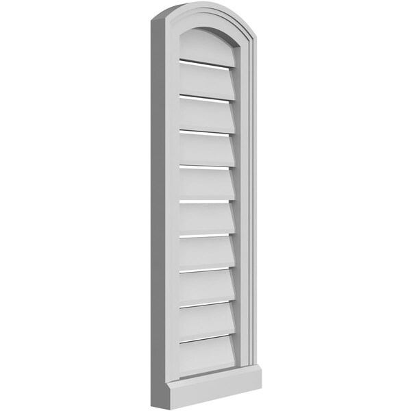 Ekena Millwork Arch Top Surface Mount PVC Gable Vent w/ 2"W x 2"P Brickmould Sill Frame, 12"W x 30"H - GVPAR12X3003SN