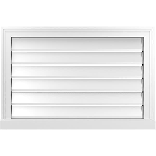 Ekena Millwork Vertical Surface Mount PVC Gable Vent: Functional, w/ 2"W x 2"P Brickmould Sill Frame, 30"W x 20"H - GVPVE30X2003SF
