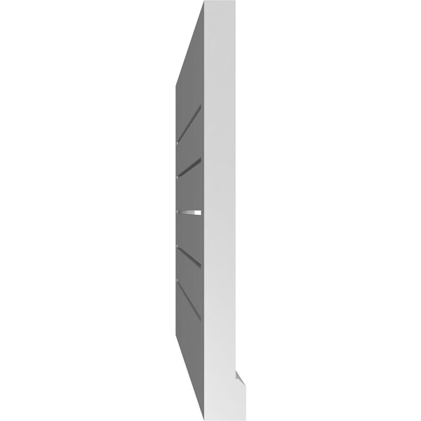 Ekena Millwork Vertical Surface Mount PVC Gable Vent: Functional, w/ 2"W x 2"P Brickmould Sill Frame, 30"W x 20"H - GVPVE30X2003SF