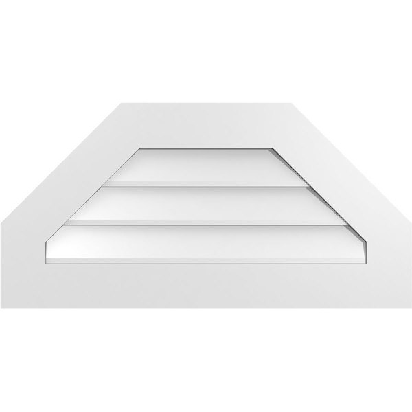 Ekena Millwork Octagonal Top Surface Mount PVC Gable Vent w/ 3-1/2"W x 1"P Standard Frame, 32"W x 16"H - GVPOT32X1601SN