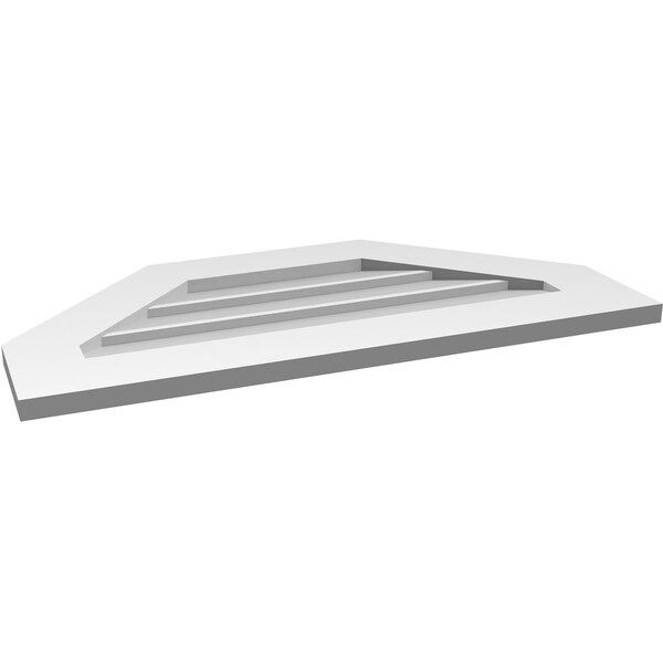 Ekena Millwork Octagonal Top Surface Mount PVC Gable Vent w/ 3-1/2"W x 1"P Standard Frame, 32"W x 16"H - GVPOT32X1601SN