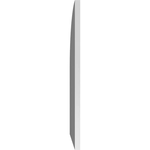 Ekena Millwork Quarter Round Top Right Surface Mount PVC Gable Vent w/ 3-1/2"W x 1"P Standard Frame, 12"W x 28"H - GVPQR12X2801SN