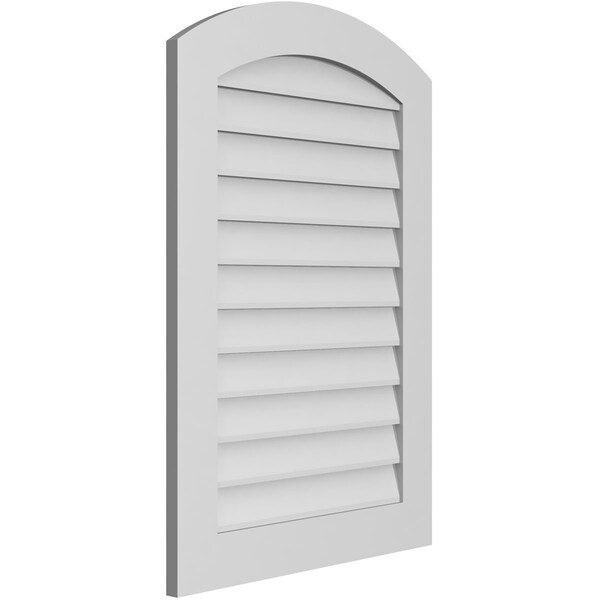 Ekena Millwork Arch Top Surface Mount PVC Gable Vent: Functional, w/ 3-1/2"W x 1"P Standard Frame, 26"W x 38"H - GVPAR26X3801SF