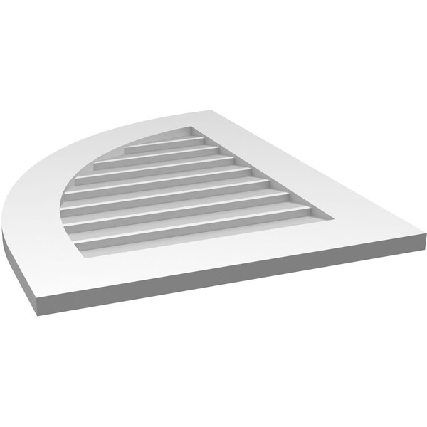Ekena Millwork Quarter Round Top Left Surface Mount PVC Gable Vent w/ 3-1/2"W x 1"P Standard Frame, 22"W x 28"H - GVPQL22X2801SN
