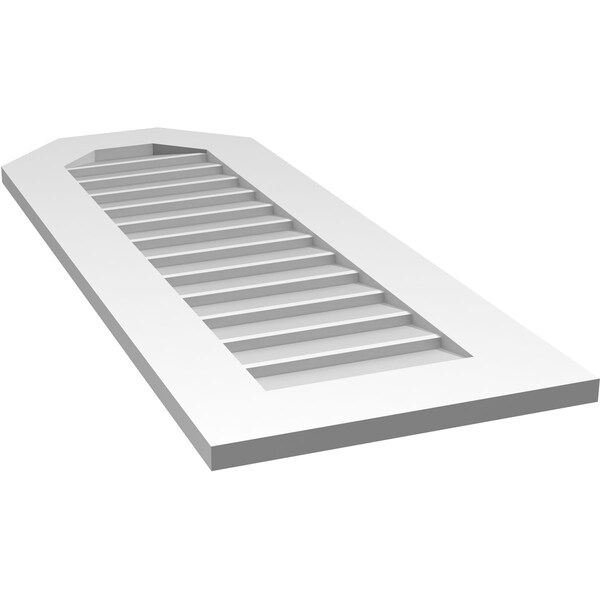 Ekena Millwork Octagonal Top Surface Mount PVC Gable Vent w/ 3-1/2"W x 1"P Standard Frame, 16"W x 42"H - GVPOT16X4201SN