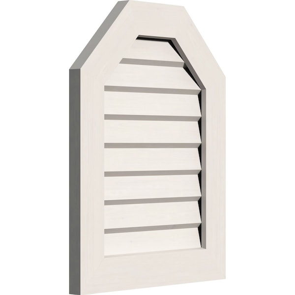 Ekena Millwork Octagonal Top Gable Vent Non-Functional, PVC Gable Vent w/ 1" x 4" Flat Trim Frame, 18"W x 16"H - GVPOT18X1601DUN