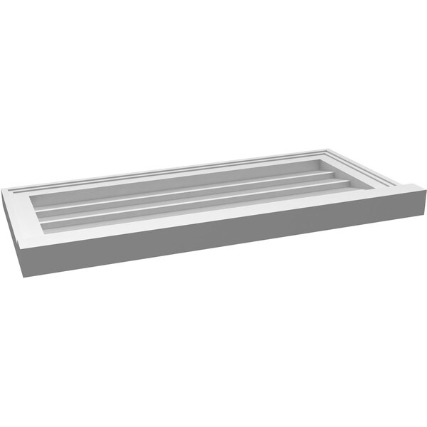 Ekena Millwork Vertical Surface Mount PVC Gable Vent w/ 2"W x 2"H , Brickmould Sill Frame, 30"W x 14"H - GVPVE30X1403SN