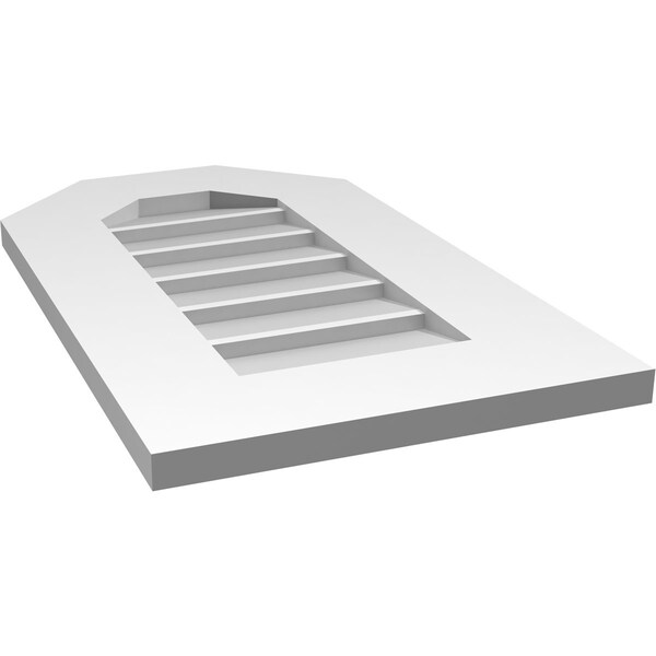 Ekena Millwork Octagonal Top Surface Mount PVC Gable Vent w/ 3-1/2"W x 1"P Standard Frame, 14"W x 24"H - GVPOT14X2401SN