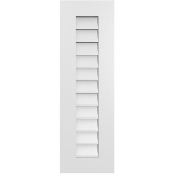 Ekena Millwork Vertical Surface Mount PVC Gable Vent: Non-Functional, w/ 3-1/2"W x 1"P Standard Frame, 12"W x 38"H - GVPVE12X3801SN