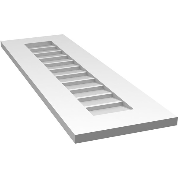 Ekena Millwork Vertical Surface Mount PVC Gable Vent: Non-Functional, w/ 3-1/2"W x 1"P Standard Frame, 12"W x 38"H - GVPVE12X3801SN
