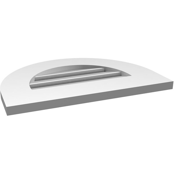 Ekena Millwork Round Top Surface Mount PVC Gable Vent: Functional, w/ 3-1/2"W x 1"P Standard Frame, 20"W x 14"H - GVPRT20X1401SF