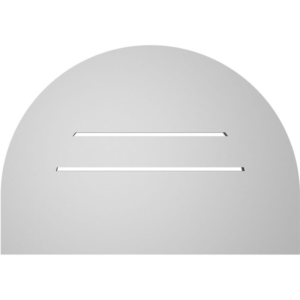 Ekena Millwork Round Top Surface Mount PVC Gable Vent: Functional, w/ 3-1/2"W x 1"P Standard Frame, 20"W x 14"H - GVPRT20X1401SF