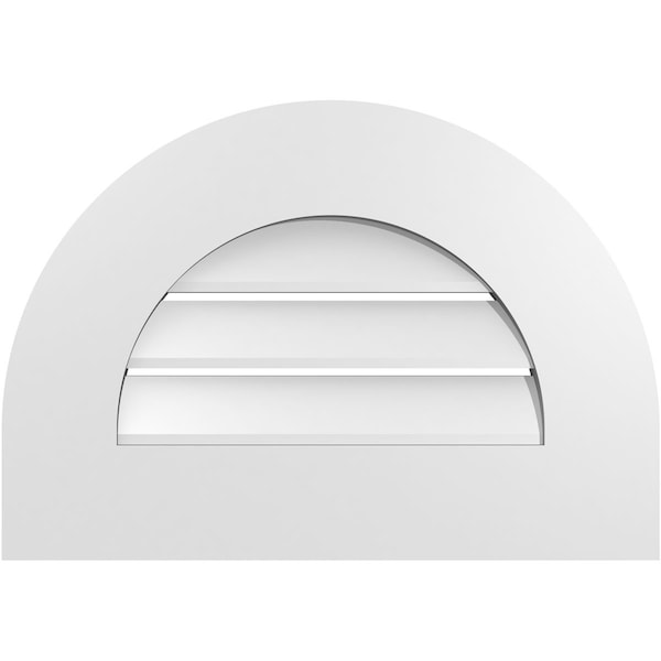 Ekena Millwork Round Top Surface Mount PVC Gable Vent: Functional, w/ 3-1/2"W x 1"P Standard Frame, 20"W x 14"H - GVPRT20X1401SF