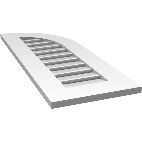 Ekena Millwork Quarter Round Top Right Surface Mount PVC Gable Vent w/ 3-1/2"W x 1"P Standard Frame, 14"W x 36"H - GVPQR14X3601SF