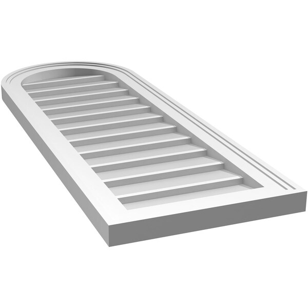 Ekena Millwork Round Top Surface Mount PVC Gable Vent w/ 2"W x 1-1/2"P Brickmould Frame, 14"W x 38"H - GVPRT14X3802SN