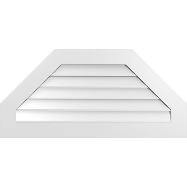 Ekena Millwork Octagonal Top Surface Mount PVC Gable Vent w/ 3-1/2"W x 1"P Standard Frame, 42"W x 20"H - GVPOT42X2001SN
