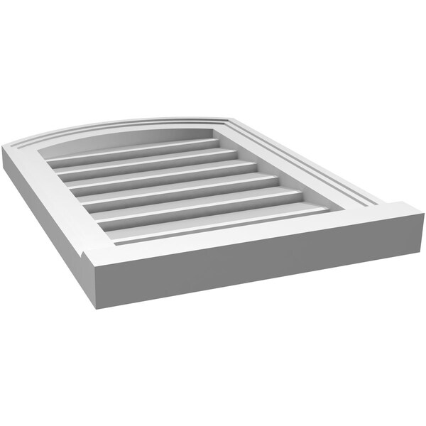 Ekena Millwork Arch Top Surface Mount PVC Gable Vent w/ 2"W x 2"P Brickmould Sill Frame, 16"W x 20"H - GVPAR16X2003SN