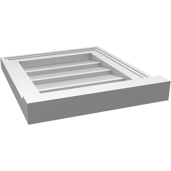 Ekena Millwork Vertical Surface Mount PVC Gable Vent w/ 2"W x 2"H , Brickmould Sill Frame, 14"W x 16"H - GVPVE14X1603SN