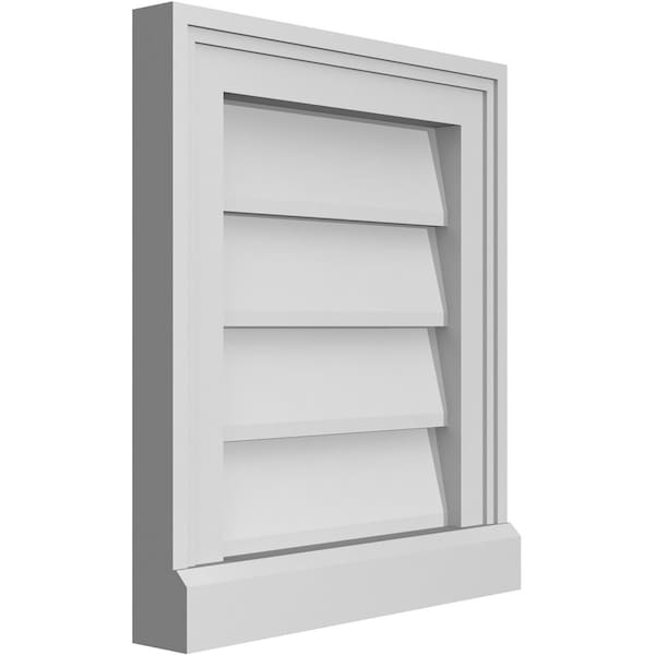 Ekena Millwork Vertical Surface Mount PVC Gable Vent w/ 2"W x 2"H , Brickmould Sill Frame, 14"W x 16"H - GVPVE14X1603SN