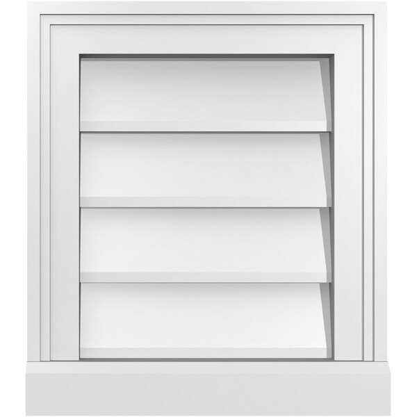 Ekena Millwork Vertical Surface Mount PVC Gable Vent w/ 2"W x 2"H , Brickmould Sill Frame, 14"W x 16"H - GVPVE14X1603SN