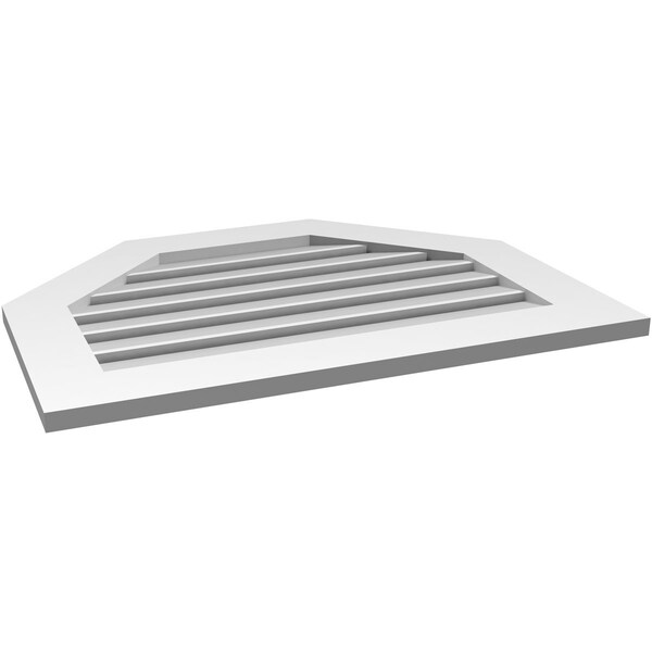 Ekena Millwork Octagonal Top Surface Mount PVC Gable Vent: Functional, w/ 3-1/2"W x 1"P Standard Frame, 32"W x 24"H - GVPOT32X2401SF