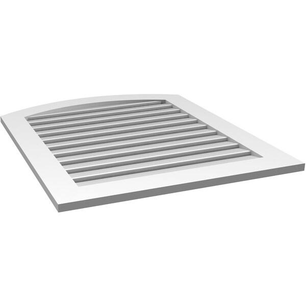 Ekena Millwork Arch Top Surface Mount PVC Gable Vent: Non-Functional, w/ 3-1/2"W x 1"P Standard Frame, 32"W x 36"H - GVPAR32X3601SN