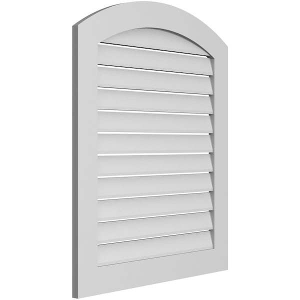 Ekena Millwork Arch Top Surface Mount PVC Gable Vent: Non-Functional, w/ 3-1/2"W x 1"P Standard Frame, 32"W x 36"H - GVPAR32X3601SN