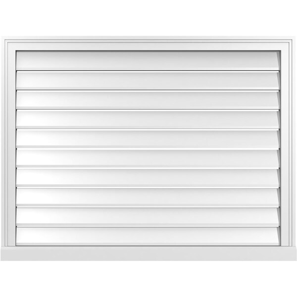 Ekena Millwork Vertical Surface Mount PVC Gable Vent: Functional, w/ 2"W x 2"P Brickmould Sill Frame, 42"W x 32"H - GVPVE42X3203SF