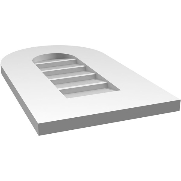 Ekena Millwork Round Top Surface Mount PVC Gable Vent: Non-Functional, w/ 3-1/2"W x 1"P Standard Frame, 12"W x 20"H - GVPRT12X2001SN