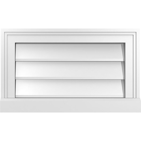 Ekena Millwork Vertical Surface Mount PVC Gable Vent w/ 2"W x 2"H , Brickmould Sill Frame, 20"W x 12"H - GVPVE20X1203SN