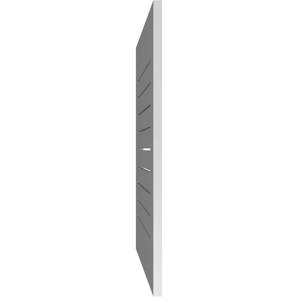 Ekena Millwork Vertical Surface Mount PVC Gable Vent: Functional, w/ 3-1/2"W x 1"P Standard Frame, 28"W x 34"H - GVPVE28X3401SF