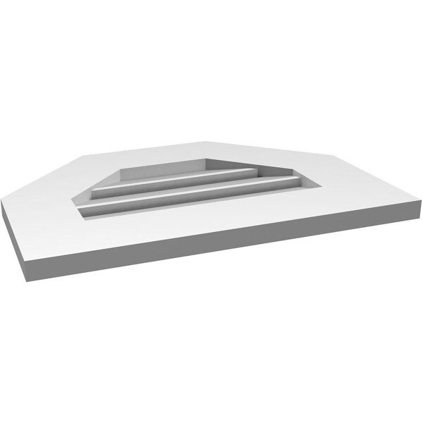 Ekena Millwork Octagonal Top Surface Mount PVC Gable Vent: Functional, w/ 3-1/2"W x 1"P Standard Frame, 20"W x 14"H - GVPOT20X1401SF