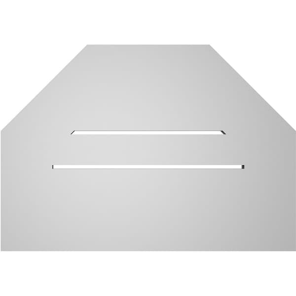 Ekena Millwork Octagonal Top Surface Mount PVC Gable Vent: Functional, w/ 3-1/2"W x 1"P Standard Frame, 20"W x 14"H - GVPOT20X1401SF
