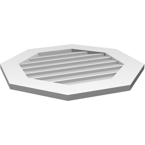 Ekena Millwork Octagonal Surface Mount PVC Gable Vent: Non-Functional, w/ 3-1/2"W x 1"P Standard Frame, 26"W x 26"H - GVPOC26X2601SN