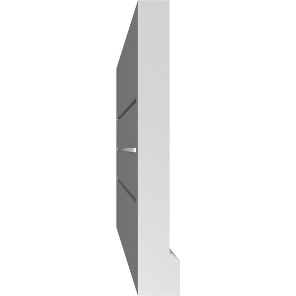 Ekena Millwork Vertical Surface Mount PVC Gable Vent: Functional, w/ 2"W x 2"P Brickmould Sill Frame, 42"W x 14"H - GVPVE42X1403SF