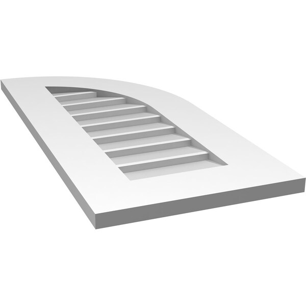 Ekena Millwork Quarter Round Top Right Surface Mount PVC Gable Vent w/ 3-1/2"W x 1"P Standard Frame, 14"W x 30"H - GVPQR14X3001SN