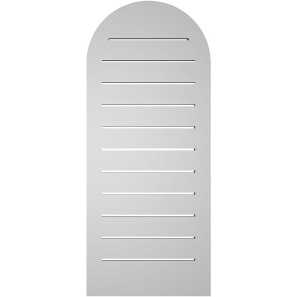 Ekena Millwork Round Top Surface Mount PVC Gable Vent: Functional, w/ 2"W x 1-1/2"P Brickmould Frame, 16"W x 38"H - GVPRT16X3802SF