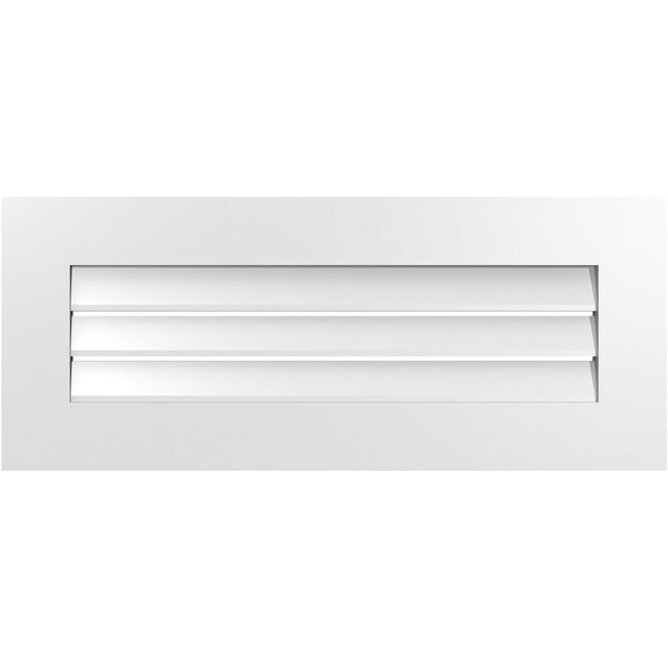 Ekena Millwork Vertical Surface Mount PVC Gable Vent: Functional, w/ 3-1/2"W x 1"P Standard Frame, 34"W x 14"H - GVPVE34X1401SF