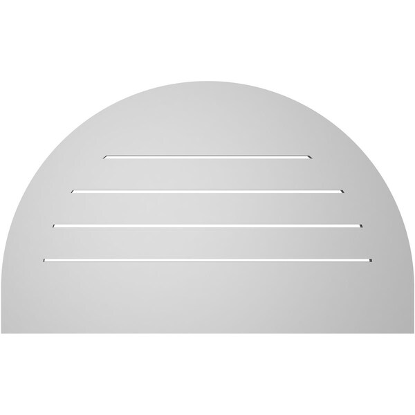 Ekena Millwork Round Top Surface Mount PVC Gable Vent: Functional, w/ 3-1/2"W x 1"P Standard Frame, 36"W x 22"H - GVPRT36X2201SF