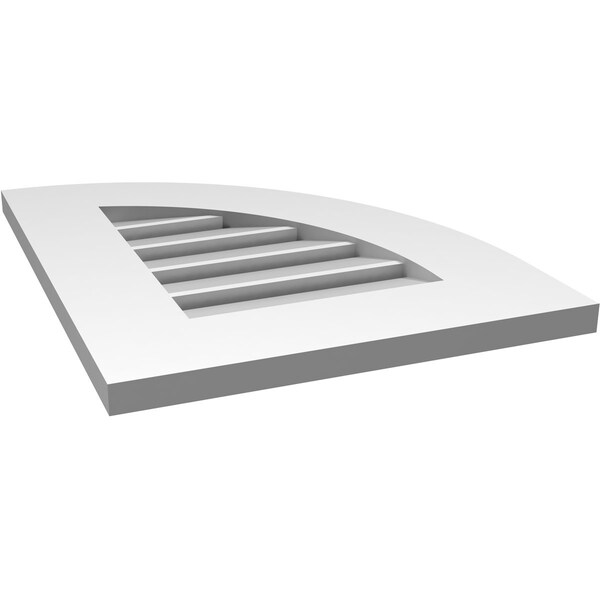 Ekena Millwork Quarter Round Top Right Surface Mount PVC Gable Vent w/ 3-1/2"W x 1"P Standard Frame, 16"W x 20"H - GVPQR16X2001SF