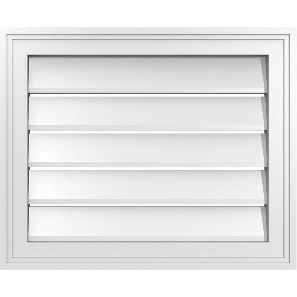 Ekena Millwork Vertical Surface Mount PVC Gable Vent: Functional, w/ 2"W x 1-1/2"P Brickmould Frame, 22"W x 18"H - GVPVE22X1802SF
