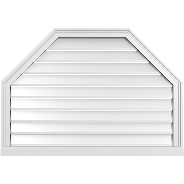 Ekena Millwork Octagonal Top Surface Mount PVC Gable Vent w/ 2"W x 2"P Brickmould Sill Frame, 40"W x 28"H - GVPOT40X2803SF