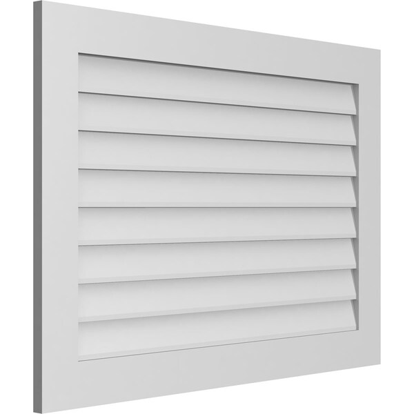 Ekena Millwork Vertical Surface Mount PVC Gable Vent: Non-Functional, w/3-1/2"W x 1"H, Standard Frame, 42"W x 30"H - GVPVE42X3001SN