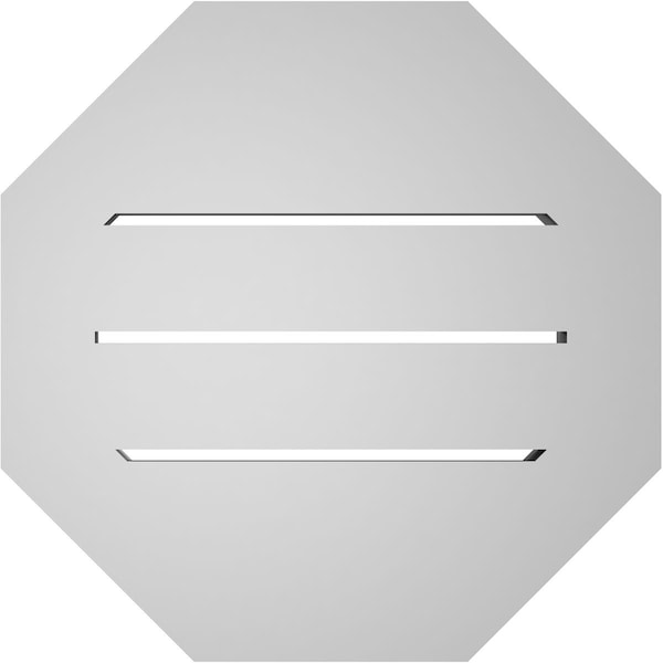 Ekena Millwork Octagonal Surface Mount PVC Gable Vent: Functional, w/ 2"W x 2"P Brickmould Sill Frame, 14"W x 14"H - GVPOC14X1403SF