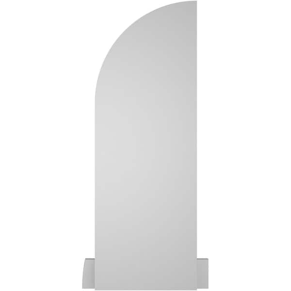 Ekena Millwork Quarter Round Top Right Surface Mount PVC Gable Vent w/ 2"W x 2"P Brickmould Sill Frame, 12"W x 34"H - GVPQR12X3403SN