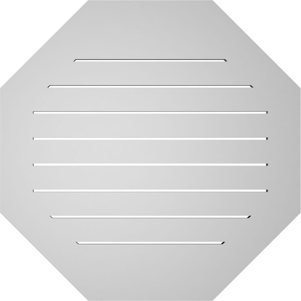 Ekena Millwork Octagonal Surface Mount PVC Gable Vent: Functional, w/ 3-1/2"W x 1"P Standard Frame, 32"W x 32"H - GVPOC32X3201SF