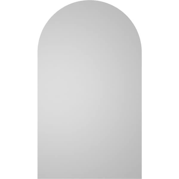 Ekena Millwork Round Top Surface Mount PVC Gable Vent w/ 2"W x 2"P Brickmould Sill Frame, 14"W x 24"H - GVPRT14X2403SN